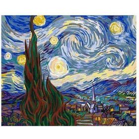 Canvas Hobby Canvas Van Gogh Yıldızlı Geceler 90 x 110 cm Kasnaklı Sayılarla Boyama Seti