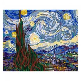 Canvas Hobby Canvas Van Gogh Yıldızlı Geceler 90 x 110 cm Kasnaklı Sayılarla Boyama Seti