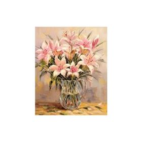 Canvas Hobby Canvas Vazodaki Zambaklar 40x50 cm Kasnaklı Sayılarla Boyama Seti