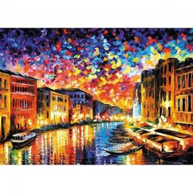 Canvas Hobby Canvas Venedik ve Gece 90 x 110 cm Kasnaklı Sayılarla Boyama Seti