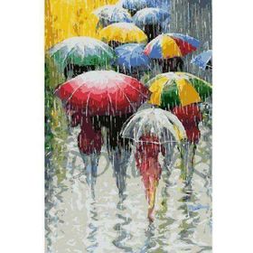 Canvas Hobby Canvas Yağmur Telaşı 90 x 110 cm Kasnaklı Sayılarla Boyama Seti