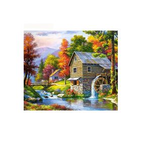 Canvas Hobby Canvas Yayla Evi 40x50 cm Kasnaklı Sayılarla Boyama Seti