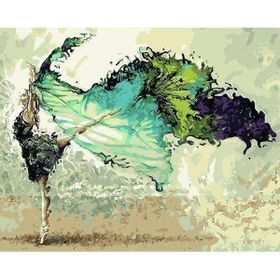 Canvas Hobby Canvas Yeşil Balerin 40x50 cm Kasnaklı Sayılarla Boyama Seti