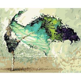 Canvas Hobby Canvas Yeşil Balerin 90 x 110 cm Kasnaklı Sayılarla Boyama Seti