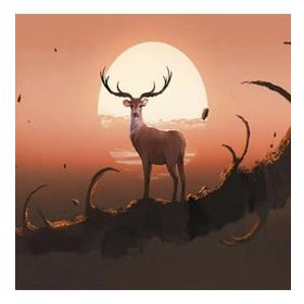 Canvas Hobby Cesur Geyik Kasnaklı 40 x 50 cm Sayılarla Boyama Seti
