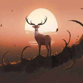 Canvas Hobby Cesur Geyik Rulo 70x90 cm Sayılarla Boyama Seti