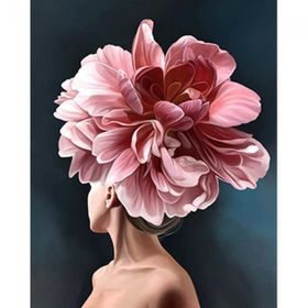 Canvas Hobby Çiçek Kadın 11 Renkli Kasnaklı 100 x 140 cm Sayılarla Boyama Seti