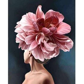 Canvas Hobby Çiçek Kadın 11 Renkli Kasnaklı 100 x 140 cm Sayılarla Boyama Seti