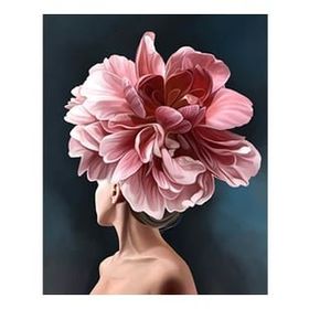 Canvas Hobby Çiçek Kadın 11 Renkli Kasnaklı 90 x 110 cm Sayılarla Boyama Seti