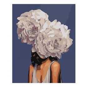 Canvas Hobby Çiçek Kadın 12 Renkli 50 x 65 Kasnaklı Sayılarla Boyama Seti