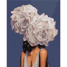 Canvas Hobby Çiçek Kadın 12 Renkli Kasnaklı 100 x 140 cm Sayılarla Boyama Seti