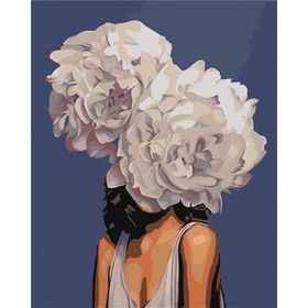 Canvas Hobby Çiçek Kadın 12 Renkli Kasnaklı 60 x 75 cm Sayılarla Boyama Seti