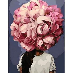 Canvas Hobby Çiçek Kadın 13 Renkli Kasnaklı 100 x 140 cm Sayılarla Boyama Seti
