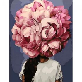 Canvas Hobby Çiçek Kadın 13 Renkli Kasnaklı 60 x 75 cm Sayılarla Boyama Seti
