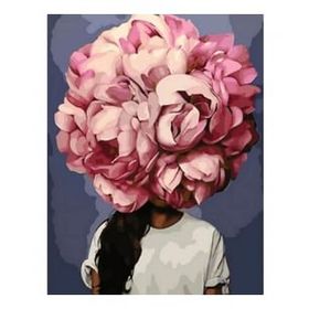 Canvas Hobby Çiçek Kadın 13 Renkli Kasnaklı 90 x 110 cm Sayılarla Boyama Seti