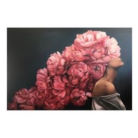Canvas Hobby Çiçek Kadın 14 Kasnaklı 60 x 75 cm Sayılarla Boyama Seti