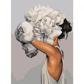 Canvas Hobby Çiçek Kadın 15 Kasnaklı 40 x 50 cm Sayılarla Boyama Seti