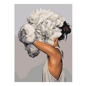 Canvas Hobby Çiçek Kadın 15 Kasnaklı 60 x 75 cm Sayılarla Boyama Seti