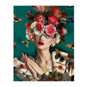 Canvas Hobby Çiçek Kadın 18 50 x 65 cm Kasnaklı Sayılarla Boyama Seti