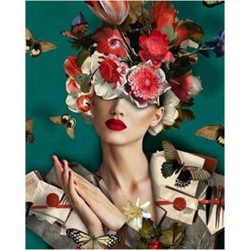 Canvas Hobby Çiçek Kadın 18 Kasnaklı 100 x 140 cm Sayılarla Boyama Seti