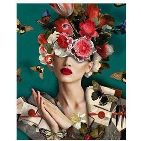 Canvas Hobby Çiçek Kadın 18 Kasnaklı 100 x 140 cm Sayılarla Boyama Seti
