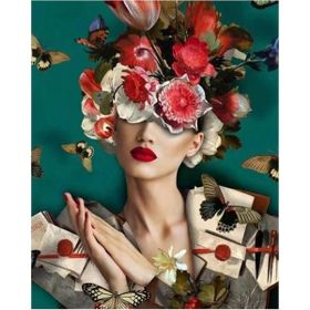 Canvas Hobby Çiçek Kadın 18 Kasnaklı 100 x 140 cm Sayılarla Boyama Seti