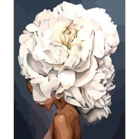 Canvas Hobby Çiçek Kadın 2 Renkli Kasnaklı 100 x 140 cm Sayılarla Boyama Seti