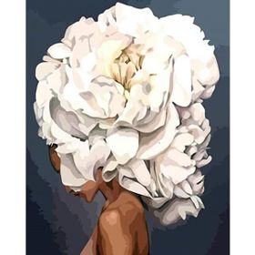 Canvas Hobby Çiçek Kadın 2 Renkli Kasnaklı 60 x 75 cm Sayılarla Boyama Seti