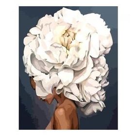 Canvas Hobby Çiçek Kadın 2 Renkli Kasnaklı 60 x 75 cm Sayılarla Boyama Seti