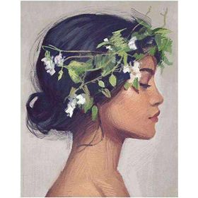 Canvas Hobby Çiçek Kadın 20 Kasnaklı 40 x 50 cm Sayılarla Boyama Seti