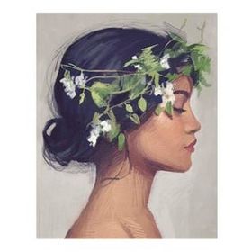 Canvas Hobby Çiçek Kadın 20 Kasnaklı 40 x 50 cm Sayılarla Boyama Seti