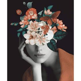 Canvas Hobby Çiçek Kadın 28 50 x 65 cm Kasnaklı Sayılarla Boyama Seti