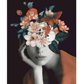 Canvas Hobby Çiçek Kadın 28 50 x 65 cm Kasnaklı Sayılarla Boyama Seti