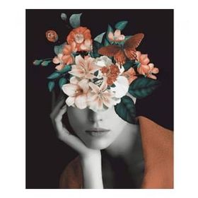 Canvas Hobby Çiçek Kadın 28 Kasnaklı 40 x 50 cm Sayılarla Boyama Seti