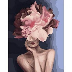Canvas Hobby Çiçek Kadın 3 Renkli 50 x 65 cm Kasnaklı Sayılarla Boyama Seti