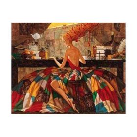 Canvas Hobby Çiçek Kadın 3 Renkli 50 x 65 cm Kasnaklı Sayılarla Boyama Seti