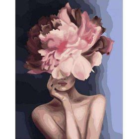 Canvas Hobby Çiçek Kadın 3 Renkli Kasnaklı 100 x 140 cm Sayılarla Boyama Seti