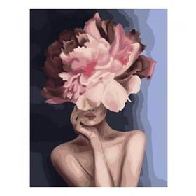 Canvas Hobby Çiçek Kadın 3 Renkli Kasnaklı 90 x 110 cm Sayılarla Boyama Seti