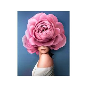 Canvas Hobby Çiçek Kadın 35 60 x 75 cm Kasnaklı Sayılarla Boyama Seti Duvar Sticker