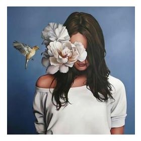 Canvas Hobby Çiçek Kadın 4 Renkli Kasnaklı 90 x 110 cm Sayılarla Boyama Seti