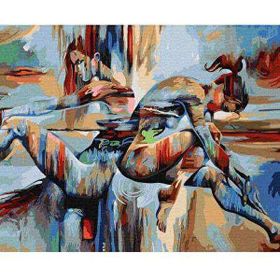 Canvas Hobby Çiçek Kadın 8 Renkli Kasnaklı 40 x 50 cm Sayılarla Boyama Seti