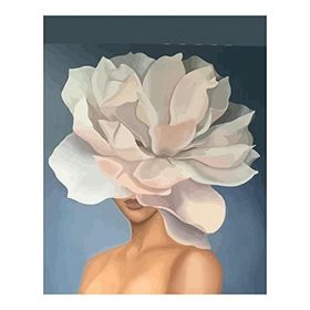 Canvas Hobby Çiçek Kadın19 Kasnaklı 100 x 140 cm Sayılarla Boyama Seti