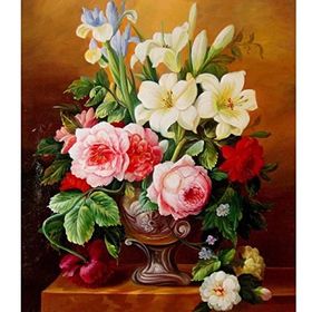 Canvas Hobby Çiçek Serisi 2 50 x 65 cm Kasnaklı Sayılarla Boyama Seti