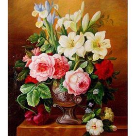 Canvas Hobby Çiçek Serisi 2 50 x 65 cm Kasnaklı Sayılarla Boyama Seti
