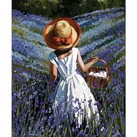 Canvas Hobby Çiçek Toplayan Kadın Kasnaklı 100 x 140 cm Sayılarla Boyama Seti