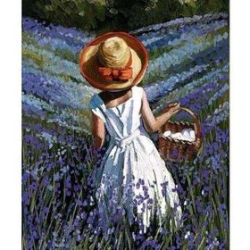 Canvas Hobby Çiçek Toplayan Kadın Kasnaklı 100 x 140 cm Sayılarla Boyama Seti