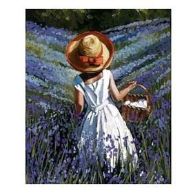 Canvas Hobby Çiçek Toplayan Kadın Kasnaklı 60 x 75 cm Sayılarla Boyama Seti