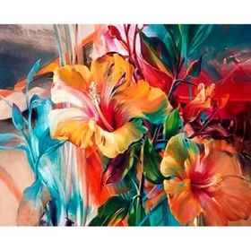 Canvas Hobby Çiçeklerin Şöleni Kasnaklı 100 x 140 cm Sayılarla Boyama Seti