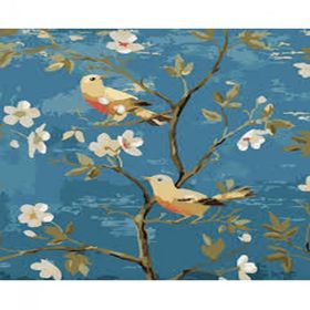 Canvas Hobby Daldaki Kuşlar 2 Kasnaklı 60 x 75 cm Sayılarla Boyama Seti