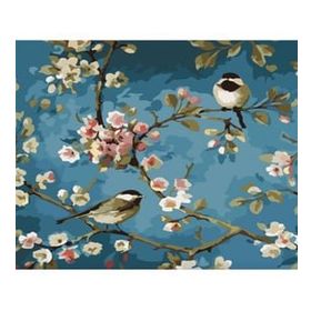 Canvas Hobby Daldaki Kuşlar 3 90 x 110 cm Kasnaklı Sayılarla Boyama Seti Duvar Sticker